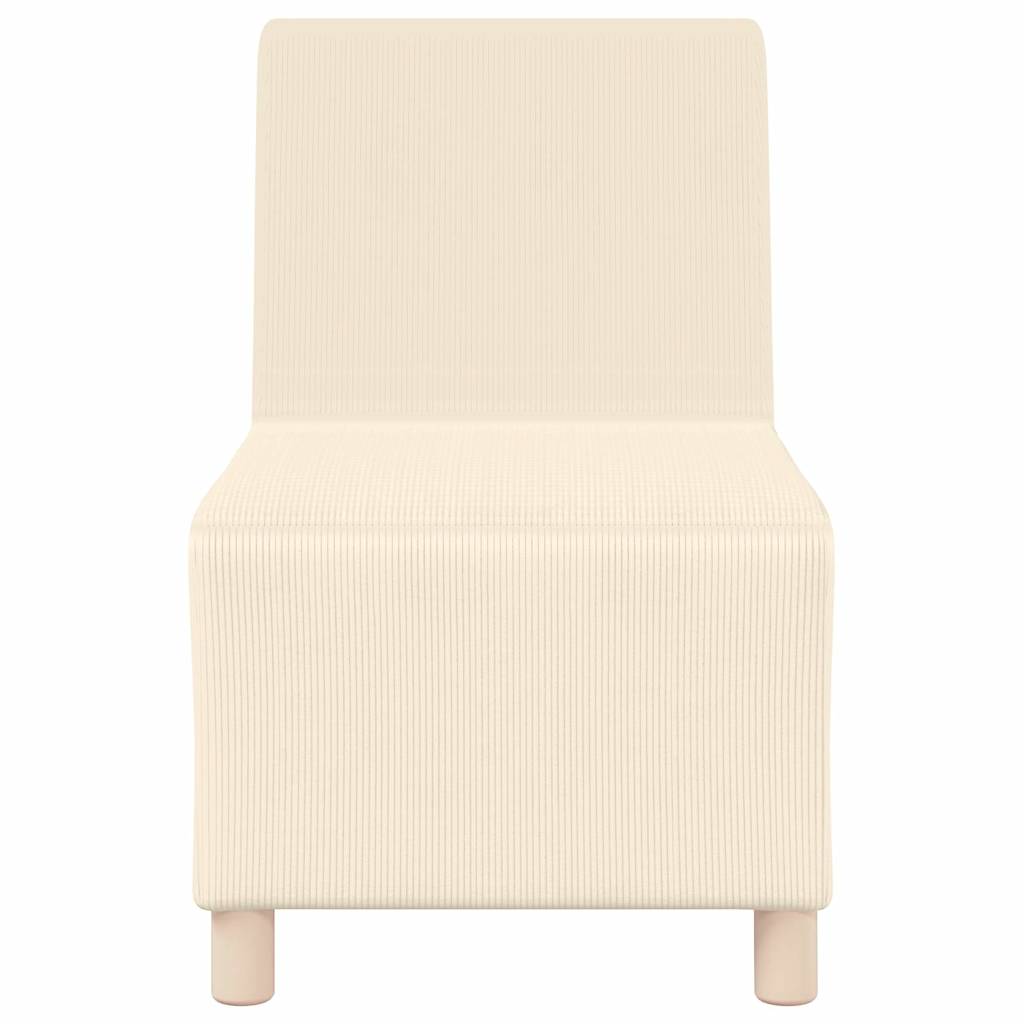 | Modular Sofa Unit Armless | Cream 55 x 74 x 82 cm Corduroy fabric